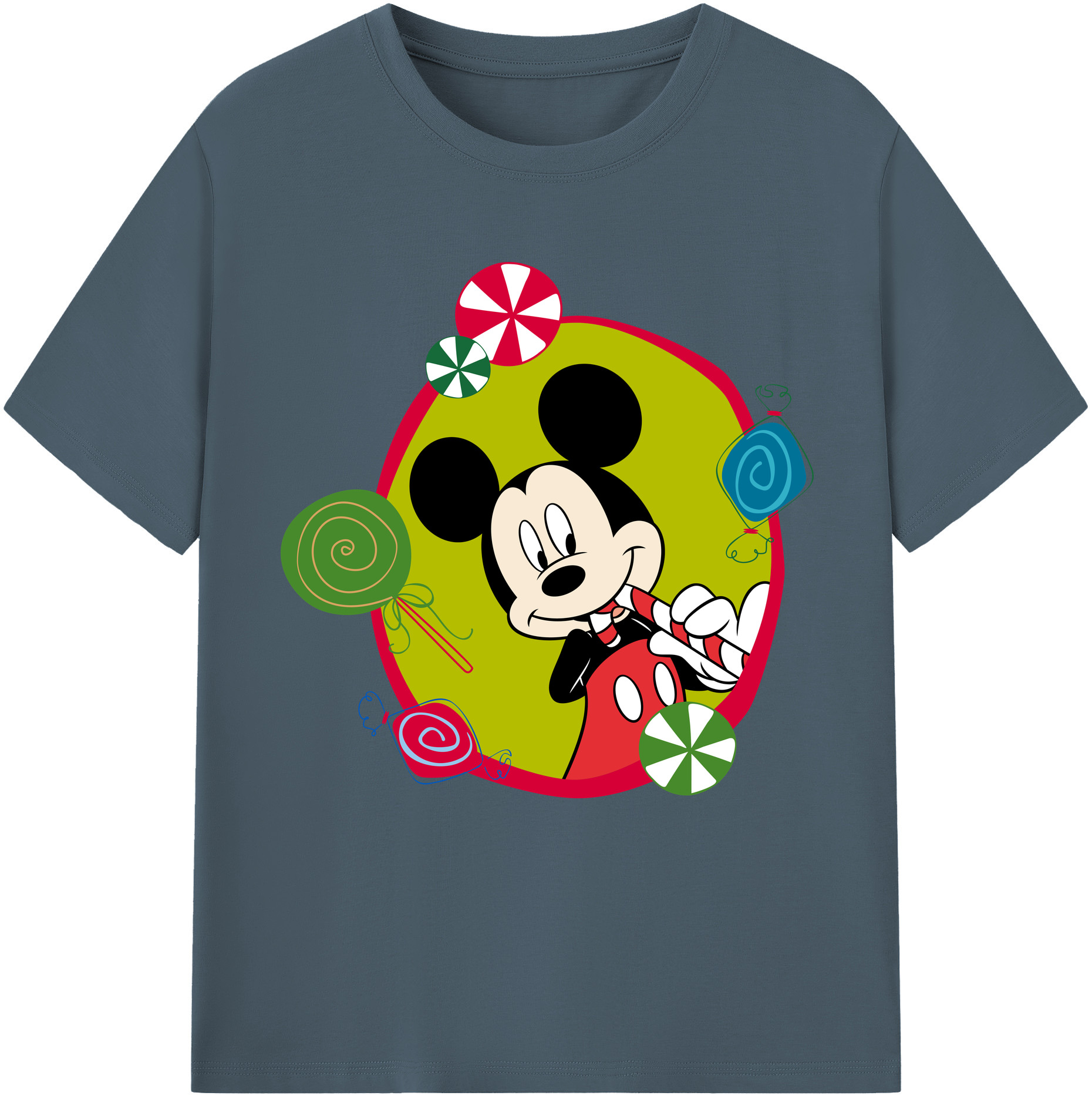 （画像用） ミッキーマウス Mickey Mouse 綿100％半袖Tシャツ（フロントプリント）
